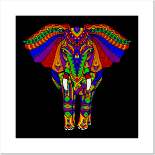 Rainbow Elephant Art Posters and Art